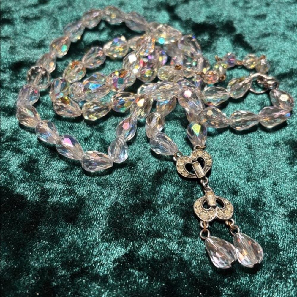 Iridescent Crystal Beaded Necklace